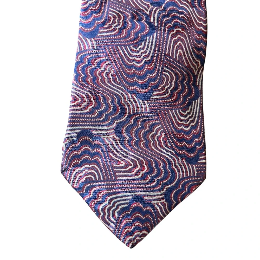 VTG LOT OF 2, Men's Neck Tie HALSTON & OSCAR DE LA RENTA Unique Colors/Prints